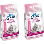 Mio Pudra Kokulu Ince Taneli Süper Topaklanma Bentonite 2x10 lt Koku Hapsedici Kedi Kumu