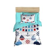 Mira Home Çapa Marine Dijital Baskılı 3D Pamuklu Yenidoğan Bebek Nevresim Takımı