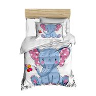 Mira Home Cute Elephant Dijital Baskılı 3D Pamuklu Yenidoğan Bebek Nevresim Takımı
