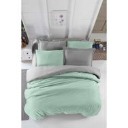 Mira Home Four Season Mint Gri Pamuklu Çift Kişilik Lastikli Çarşaflı Nevresim Takımı
