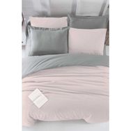 Mira Home Pudra Gri Mint Gri Pamuklu Çift Kişilik Lastikli Çarşaflı Nevresim Takımı