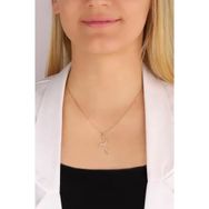 Mistik Silver Beyaz Taşlı Yılan Gümüş Kolye