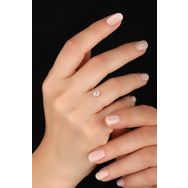 Mistik Silver Damla Tek Taşlı Misinalı Gümüş Hayalet Yüzük