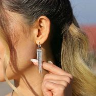Mistik Silver Gümüş Sarkıt Taşlı Küpe