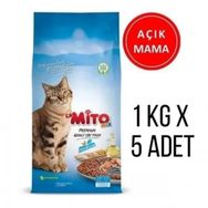 Mito Mix Adult Cat Tavuklu ve Balıklı Renkli Özel İçerik Taneli Yetişkin 5 kg Kedi Maması