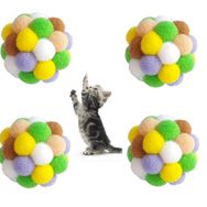 Mixpet 4x5 cm Renkli Ponpon Top Kedi Oyuncağı