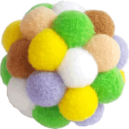 Mixpet 7 cm Renkli Ponpon Top Kedi Oyuncağı