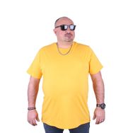 Moc Grande 11100 Büyük Beden Basic Sarı Erkek T-shirt