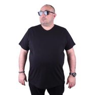 Moc Grande 11170 Büyük Beden Basic Siyah Erkek T-shirt