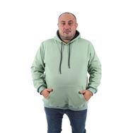 Moc Grande 11700 Çağla Büyük Beden Basic Kapüşonlu Erkek Sweatshirt