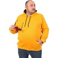 Moc Grande 11700 Hardal Büyük Beden Basic Kapüşonlu Erkek Sweatshirt