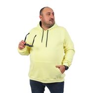Moc Grande 11700 Sarı Büyük Beden Basic Kapüşonlu Erkek Sweatshirt