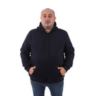 Moc Grande 11700 Siyah Büyük Beden Basic Kapüşonlu Erkek Sweatshirt