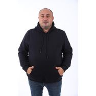 Moc Grande 11700 Siyah Büyük Beden Basic Kapüşonlu Erkek Sweatshirt