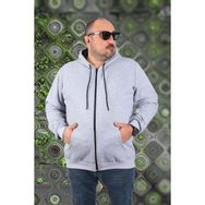 Moc Grande 11701 Gri Melanj 3 İp Kapüşonlu Erkek Sweatshirt