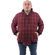 Moc Grande 22201 Mürdüm Büyük Beden Fermuarlı Cep Oduncu Erkek Sweatshirt
