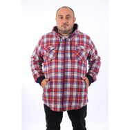 Moc Grande 22203 Bordo Büyük Beden Kapüşonlu Çift Cep Oduncu Erkek Sweatshirt