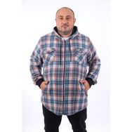 Moc Grande 22203 Petrol Büyük Beden Kapüşonlu Çift Cep Oduncu Erkek Sweatshirt
