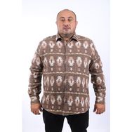 Moc Grande 22212 Kahverengi MC Three Rug Print Oduncu Erkek Gömlek