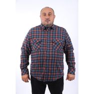 Moc Grande 22217 Petrol Çift Cep Kapaklı Small Plaid Oduncu Erkek Gömlek