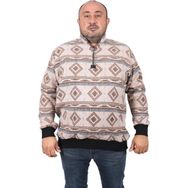 Moc Grande 22220 Kahverengi Oduncu Polo Yaka Fermuarlı Erkek Sweatshirt