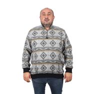 Moc Grande 22220 Siyah Oduncu Polo Yaka Fermuarlı Erkek Sweatshirt