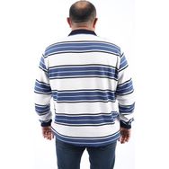 Moc Grande 22405 Indigo Büyük Beden Polo Yaka Erkek Sweatshirt