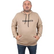 Moc Grande 22701 Bej Büyük Beden Rebirth Kapüşonlu Erkek Sweatshirt