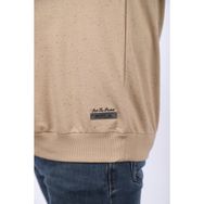 Moc Grande 22703 Bej Büyük Beden Bisiklet Yaka Deri Arma Erkek Sweatshirt