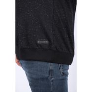Moc Grande 22703 Siyah Büyük Beden Bisiklet Yaka Deri Arma Erkek Sweatshirt