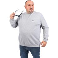 Moc Grande 22719 Gri Melanj Double Face Basic Erkek Sweatshirt