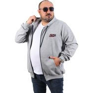 Moc Grande 22724 Gri Ninety One Büyük Beden Kapüşonlu Erkek Sweatshirt