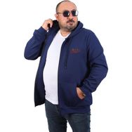 Moc Grande 22724 Indigo Ninety One Büyük Beden Kapüşonlu Erkek Sweatshirt
