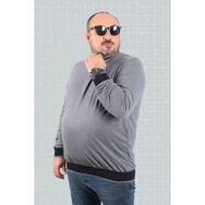 Moc Grande 22729 Füme Büyük Beden Uzun Kol Erkek T-Shirt
