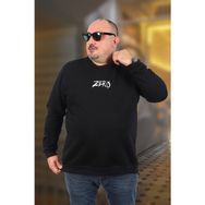 Moc Grande 22732 Siyah Büyük Beden Zero Baskılı Erkek Sweatshirt