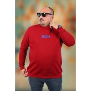 Moc Grande 22735 Bordo Büyük Beden Malcomx Erkek Sweatshirt