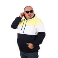 Moc Grande 22736 Sarı Büyük Beden Parçalı Kapüşonlu Erkek Sweatshirt
