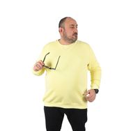 Moc Grande 22742 Sarı Büyük Beden V Design Erkek Sweatshirt