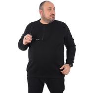 Moc Grande 22742 Siyah Büyük Beden V Design Erkek Sweatshirt