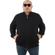 Moc Grande 22750 Siyah Büyük Beden Basic Mevsimlik Fermuarlı Erkek Sweatshirt