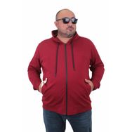 Moc Grande 22751 Bordo Kapüşonlu Fermuarlı Erkek Sweatshirt