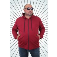 Moc Grande 22751 Bordo Kapüşonlu Fermuarlı Erkek Sweatshirt
