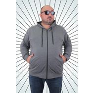 Moc Grande 22751 Gri Melanj Kapüşonlu Erkek Sweatshirt