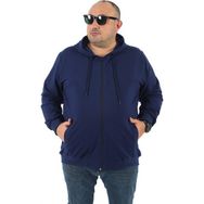 Moc Grande 22751 Indigo Kapüşonlu Fermuarlı Erkek Sweatshirt