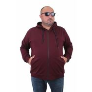 Moc Grande 22751 Mürdüm Kapüşonlu Fermuarlı Erkek Sweatshirt