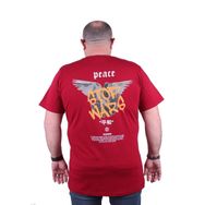 Moc Grande 23100 Peace Büyük Beden Bordo Erkek T-shirt