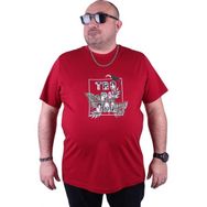 Moc Grande 23114 Tropical Büyük Beden Bordo Erkek T-shirt