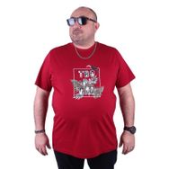 Moc Grande 23114 Tropical Büyük Beden Bordo Erkek T-shirt