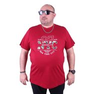 Moc Grande 23115 Nyc Büyük Beden Bordo Erkek T-shirt