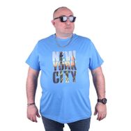 Moc Grande 23125 New York City Büyük Beden Mavi Erkek T-shirt